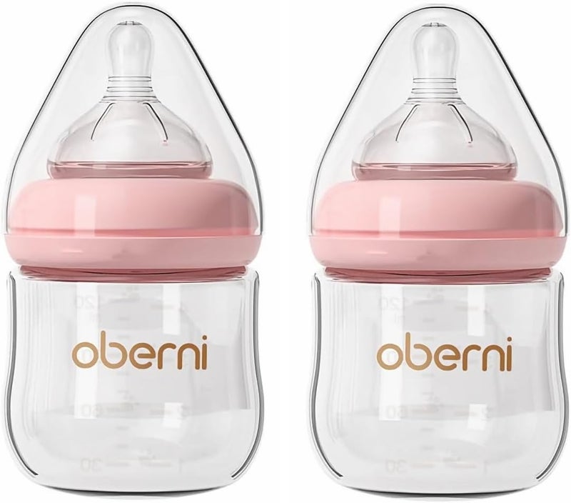Oberni Anti-Colic Glass Baby Bottles - 2 Pack - Image 1